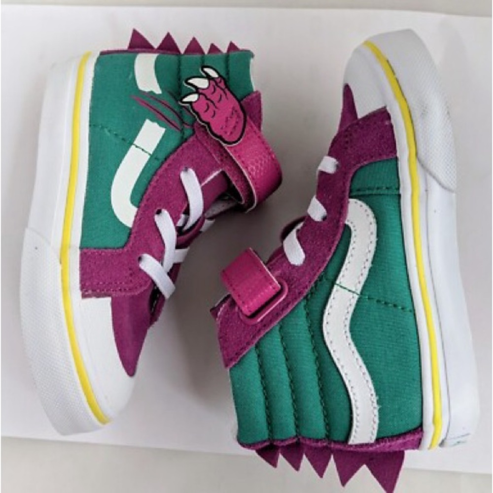 Vans Kids High-Top Sneakers - Green and Purple